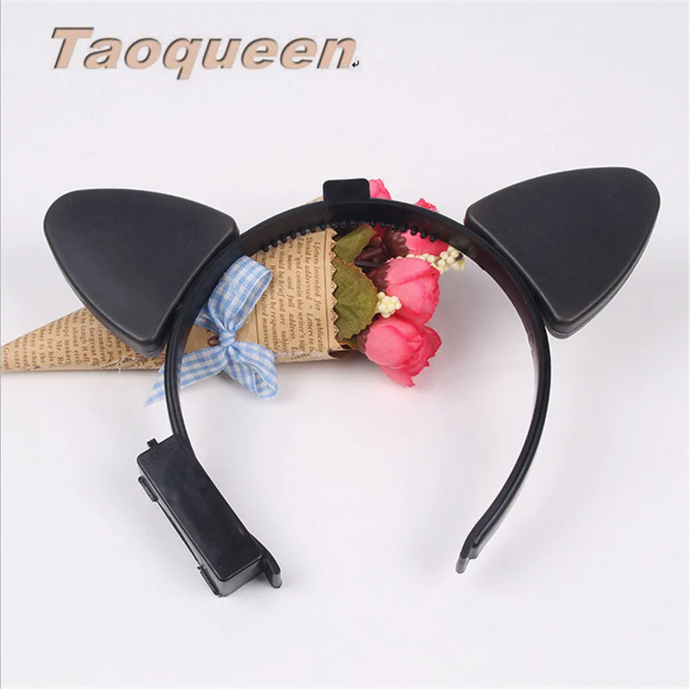 Новый светящийся обруч с кошачьими ушками Taoqueen для вечеринки головной убор кошки