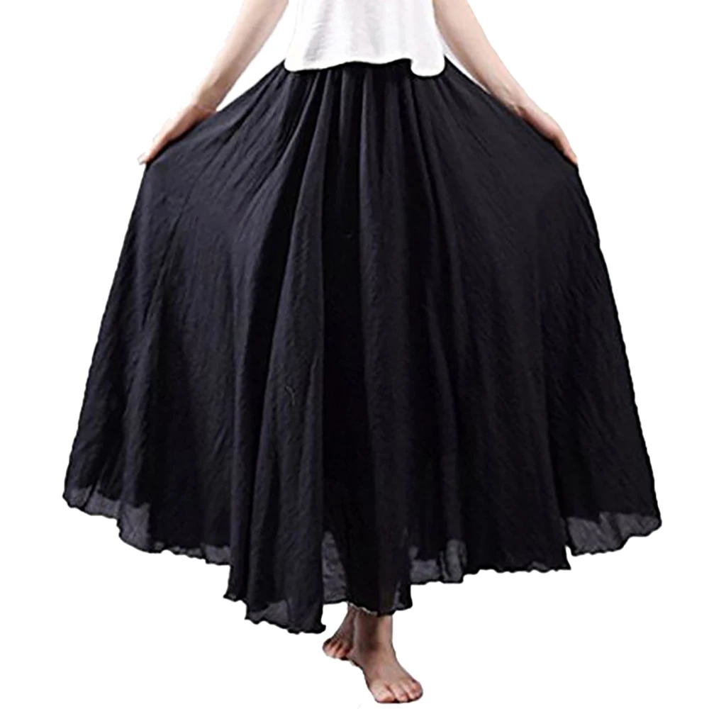 Женское льняное Длинное свободное вечернее пляжное платье с высокой талией