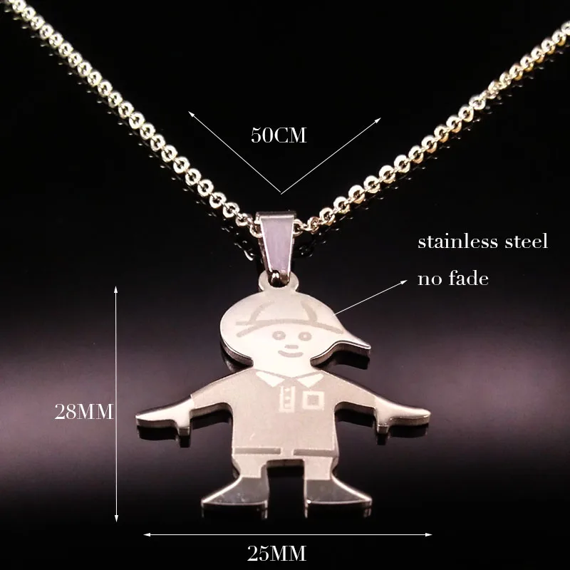 Ожерелье из нержавеющей стали для мальчиков и девочек серебряная цепочка с