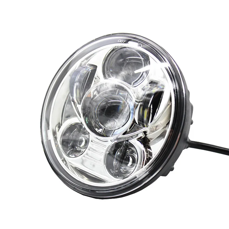 Chrome 5,7" 45 Вт мотоцикл проектор светодиодный лампочка фары для Harley Davidson Sportster Dyna красный - Цвет: Chrome