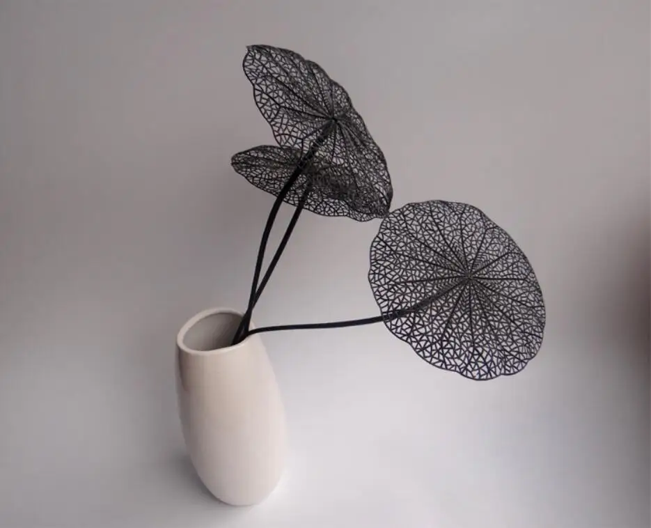 5 шт. искусственные листья лотоса с железной проволокой для свадебной вечеринки