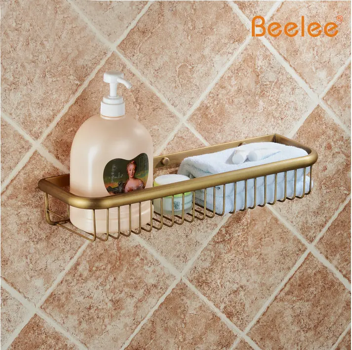 

Настенная Античная латунная корзина для мыла Beelee BA9411A для ванной комнаты, Полка Для ванны и душа, корзина, держатель, строительный материал