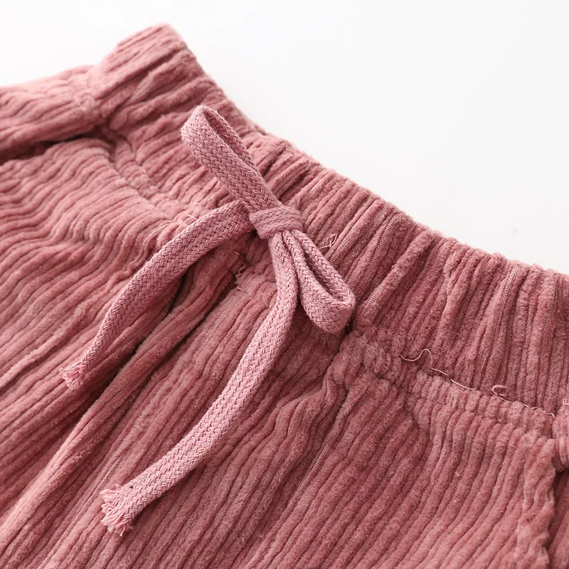 Брюки для девочек новинка 2017 Осень зима длинные вельветовые брюки маленьких с