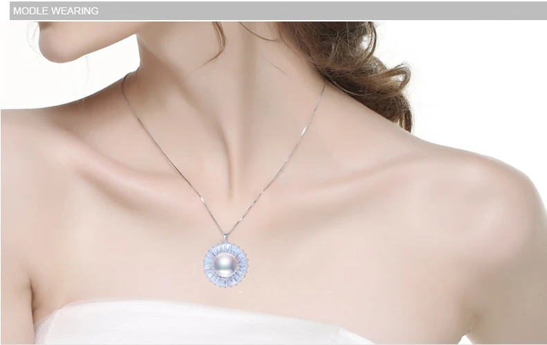 SHDIYAYUN 2019 Pearl Necklace 925 Sterling Silver Jewelry Round Natural Freshwater Pendants Gift Diamond Necklaces Women | Украшения и