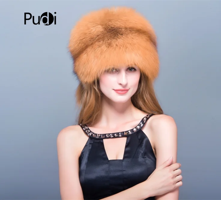 

HM008 Winter hats for women Real genuine fox fur hat women's winter hats whole piece raccoon fur hats