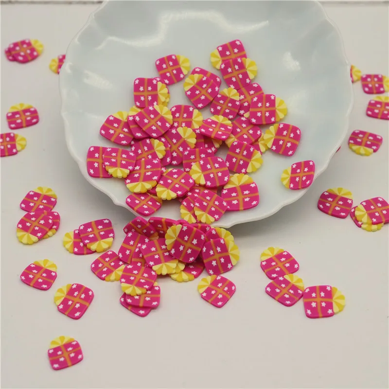10mm present box 50 г/лот полимера Горячая Полимерная глина декоративная обсыпка Конфета Сделай Сам/присутствует/торт посыпка для ремесленничество, "сделай сам" - Цвет: 10mm present box