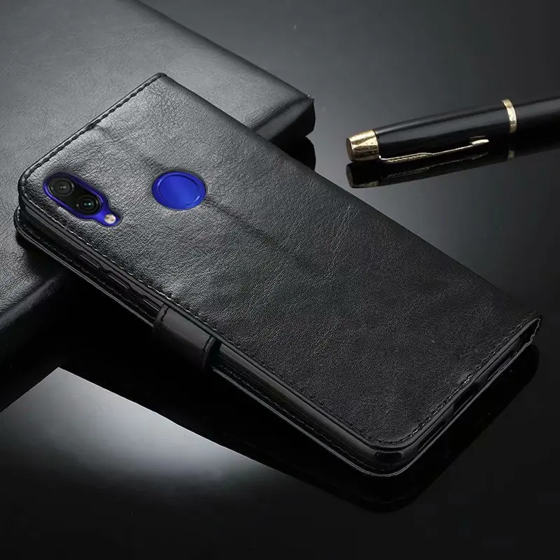 Роскошный кожаный чехол для карт с подставкой и откидной крышкой Redmi Note 7