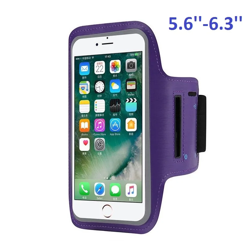 6.3 Inch-Purple Мобильный наручный чехол для телефона, Спортивная женская сумка кейс для бега держатель мобильного телефона бегущий отражающий браслет для смартфона - Цвет: 6.3 Inch-Purple