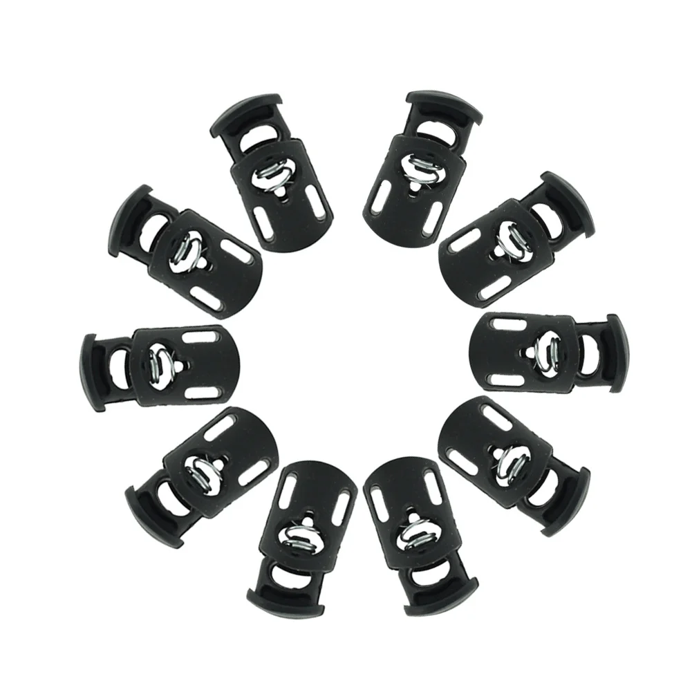 10 шт. черный пластиковый тумблер Пружинная Застежка остановка одно отверстие