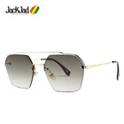 Очки солнцезащитные JackJad 2020 женские с заклепками, модные Полуободковые солнцезащитные очки в стиле гексаго, градиентные брендовые дизайн, 25034