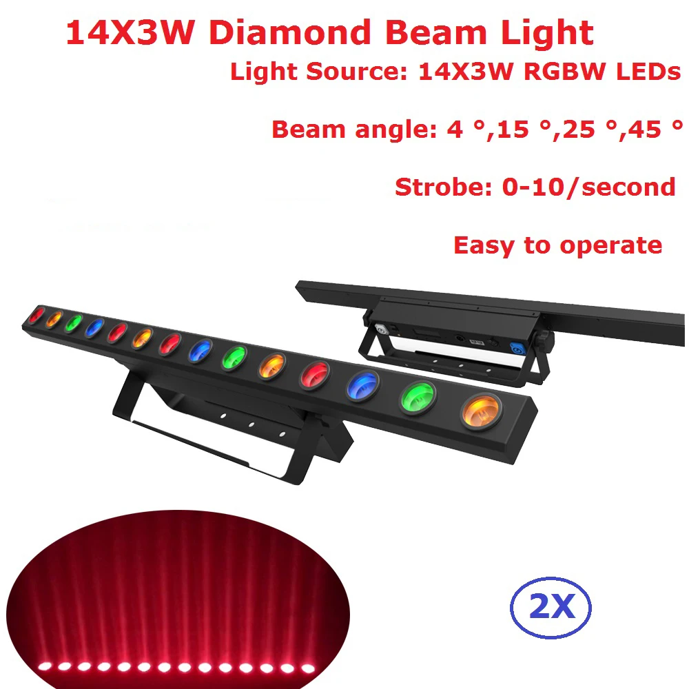 2XLot Diamond Beam Light 14X3W RGBW 4IN1 LED Strobe Lights With High Power LEDs For Decorative Lighting/High DMX 512/Auto | Освещение