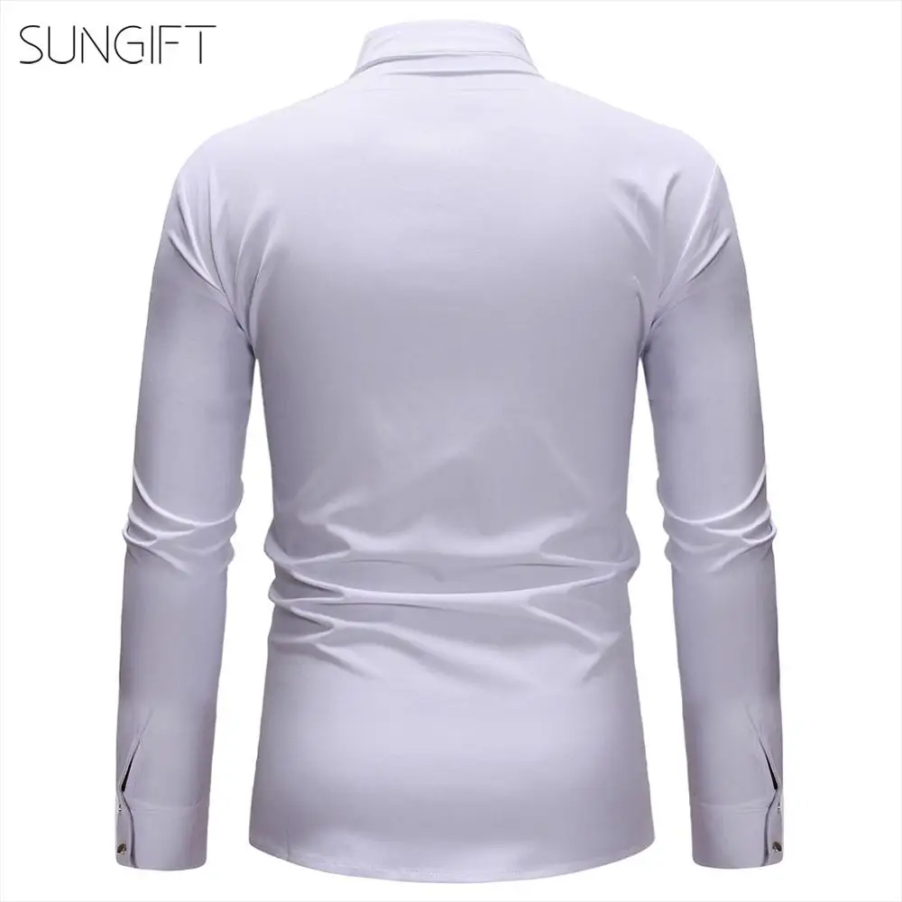 SUNGIFT Мужской Топ в африканском стиле с длинным рукавом Дашики этнический узор