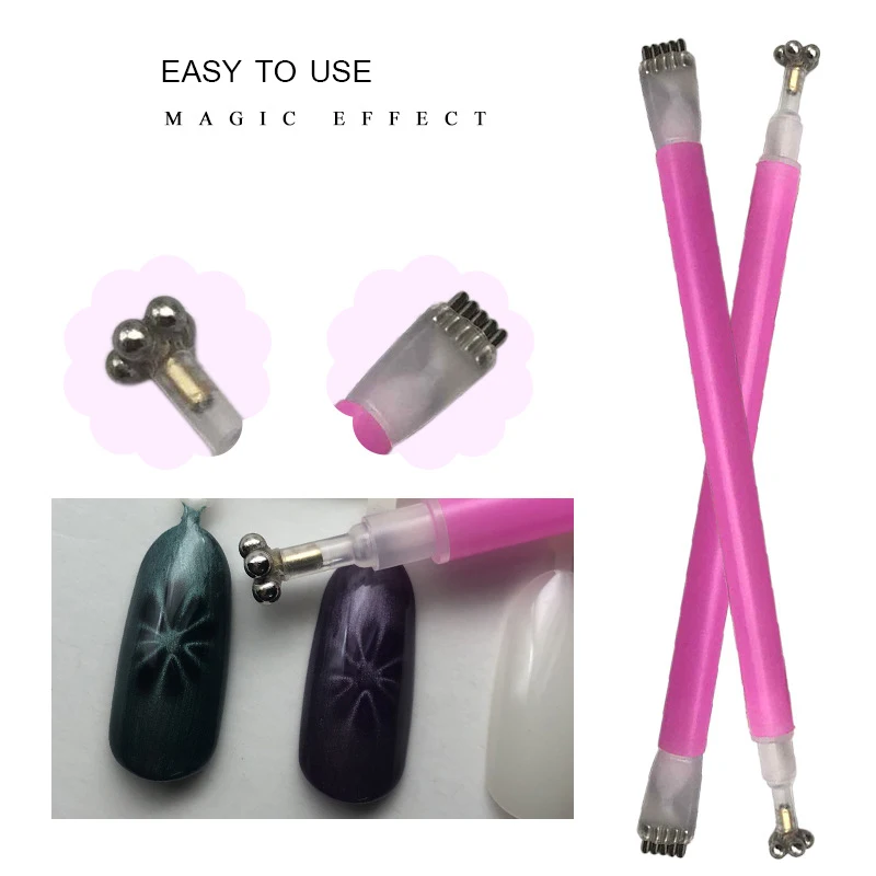 Горячая двухсторонняя магнитная ручка кошачий глаз в форме цветка для УФ