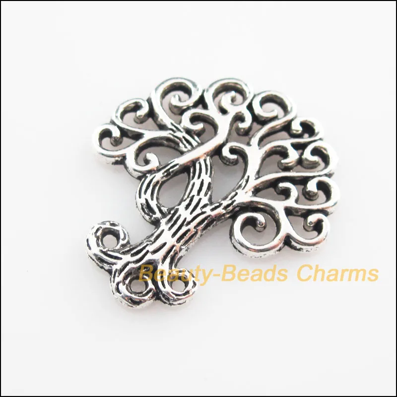 

8 New Pendants Flower Branch Leaf Tree Tibetan Silver Color Charms 26.5x28.5mm