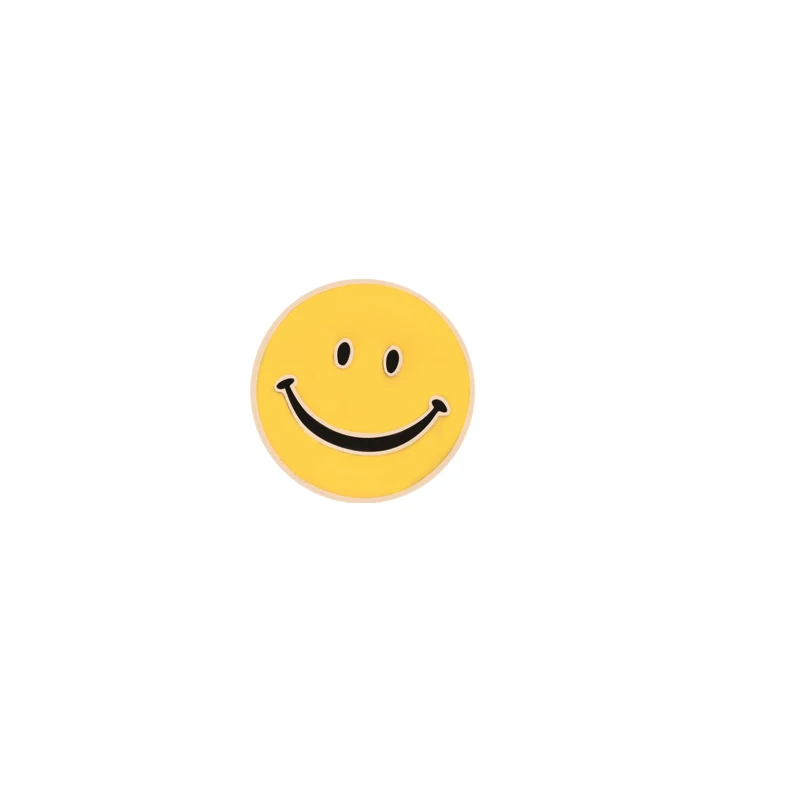 Smile Винтажный брошка мультфильм светильник лампочка смайлик лицо круглые иконы стиль эмаль значок кнопки брошь для влюбленных рубашка джинсовая булавка на лацкане - Окраска металла: Smile