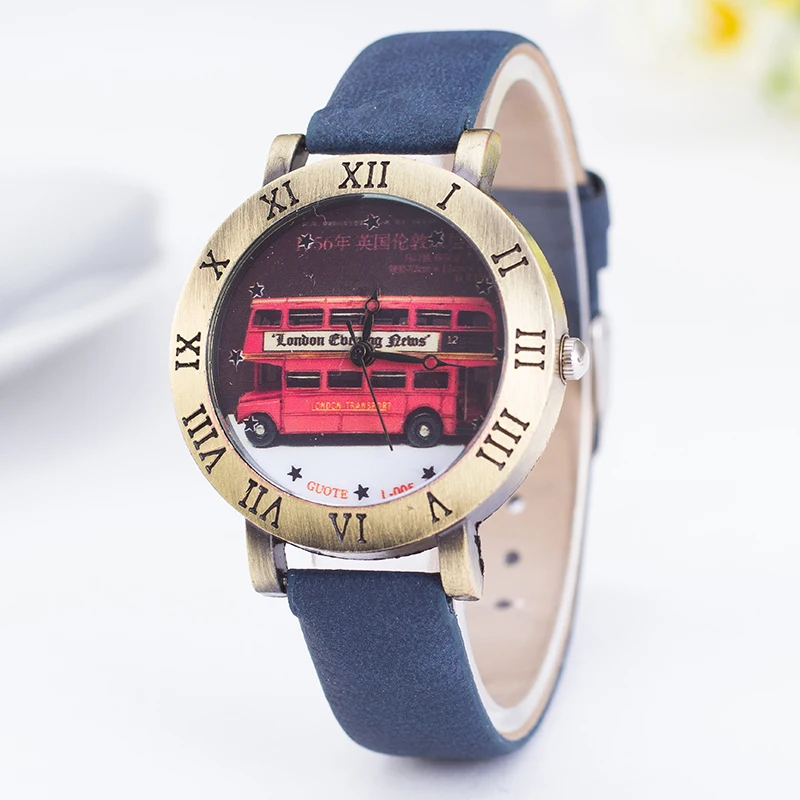 2016 Горячая Распродажа модные женские часы кожаные кварцевые мужские Лондон