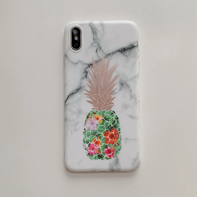 Bronzing Marble ананас чехол для телефона iphone 7 8 6 6s Plus X S XR MAX 7plus 8plus Чехлы задней панели |