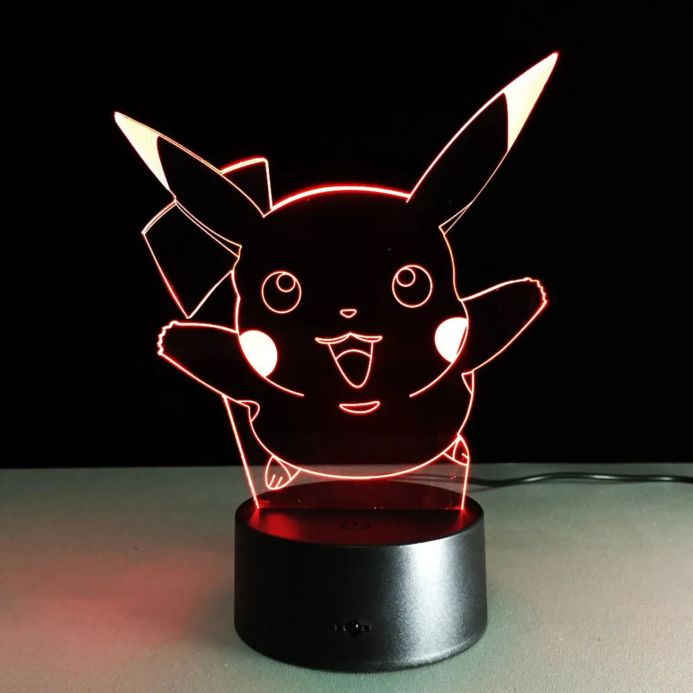 Прямая поставка ночник Pokemon Go Pikachu 3D светодиодный светильник фигурка игрушка
