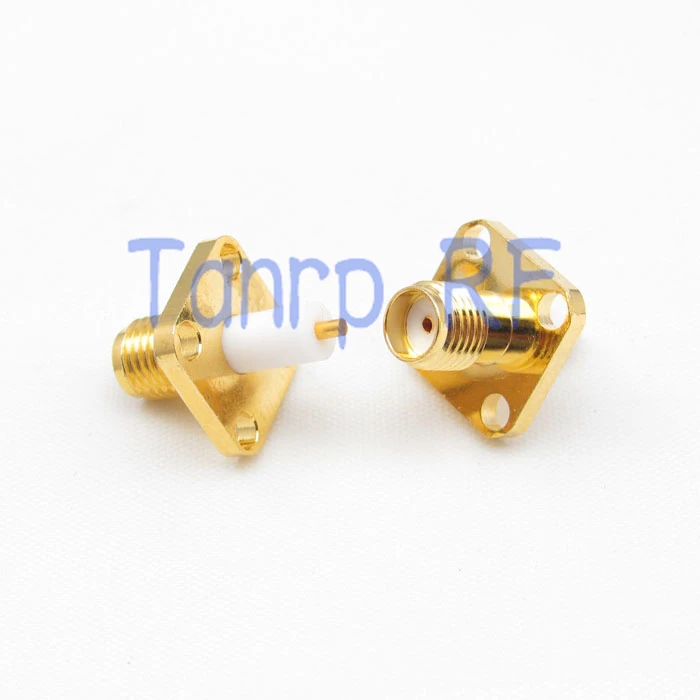 

10PCS SMA female 4 hole Chassis panel Mount extended dielectric solder connector wholesale