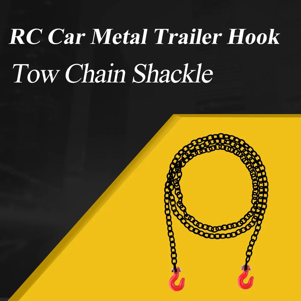 

Metal Black Trailer Hook Tow Chain Shackle For 1:10 TRX4 Axial SCX10 90046 RC4WD D90 RC Crawler Truck part