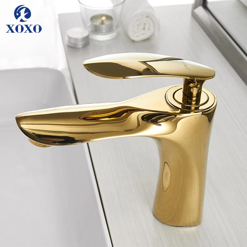 Смесители для раковины XOXO золотистый кран горячей и холодной воды в ванную