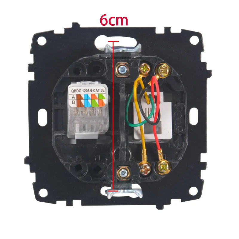 Оригинальная розетка RJ45 + RJ11 Европейская настенная зарядка с телефонной розеткой
