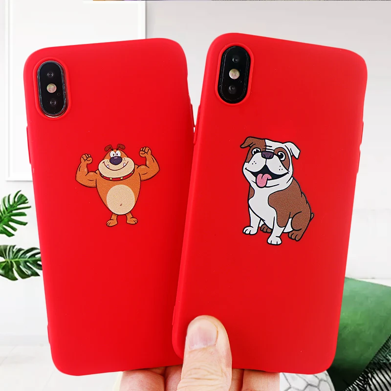 Модные чехлы для телефонов с бульдогом IPhone X XS MAX XR 8 7 6 S Plus Мягкий силиконовый
