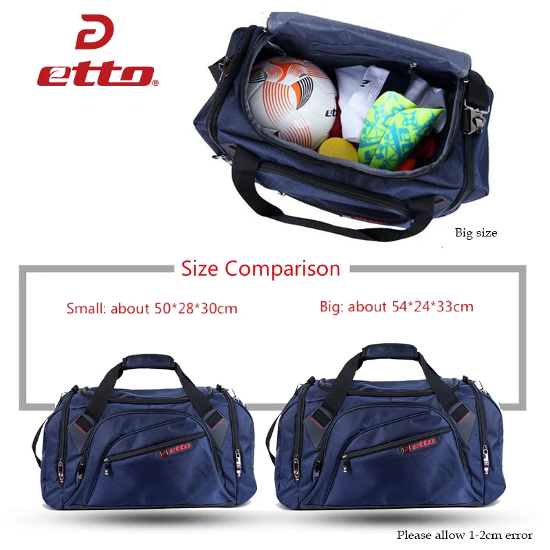 Etto Large Basketball Football Volleyball Team Training Bag Women Men Separated Shoes Compartment Sports Bag Fitness Gym HAB202