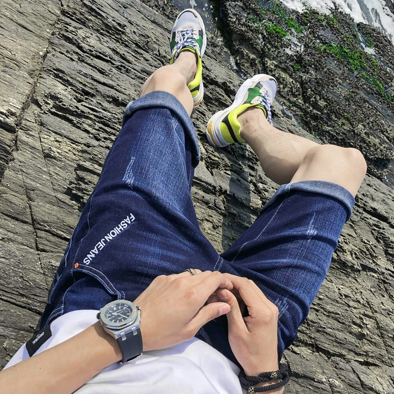 2019Men's джинсовые шорты хорошего качества Короткие джинсы для мужчин и хлопковой