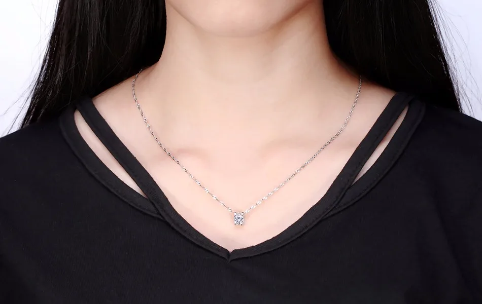 ORSA JEWELS Элегантный квадратный кулон с блестящим сердцем и огранкой стрелы прозрачный CZ Популярные циркониевые подвески ожерелья для женщин ON05
