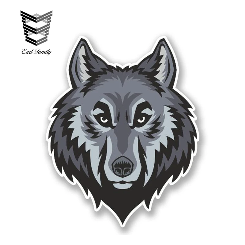 EARLFAMILY 13 см x 12 Виниловая наклейка с изображением головы волка iPad ноутбука