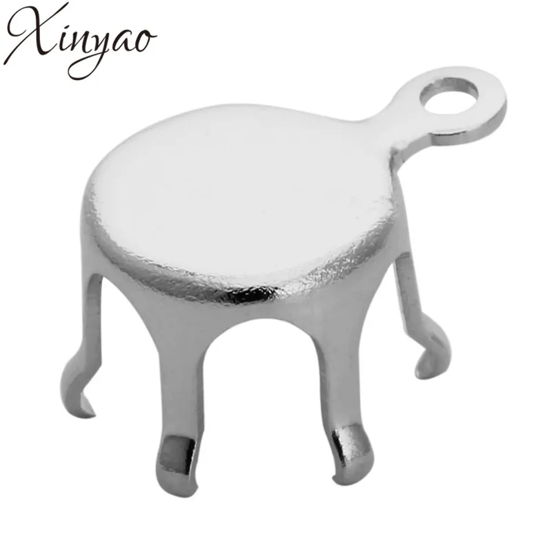 100pcs Craft Metal Claw Setting With Hole Inner Size 5/6/8/10/12mm Rhodium/Kc Gold Color Earring Base Cabochon Cameo Tray F5300 | Украшения