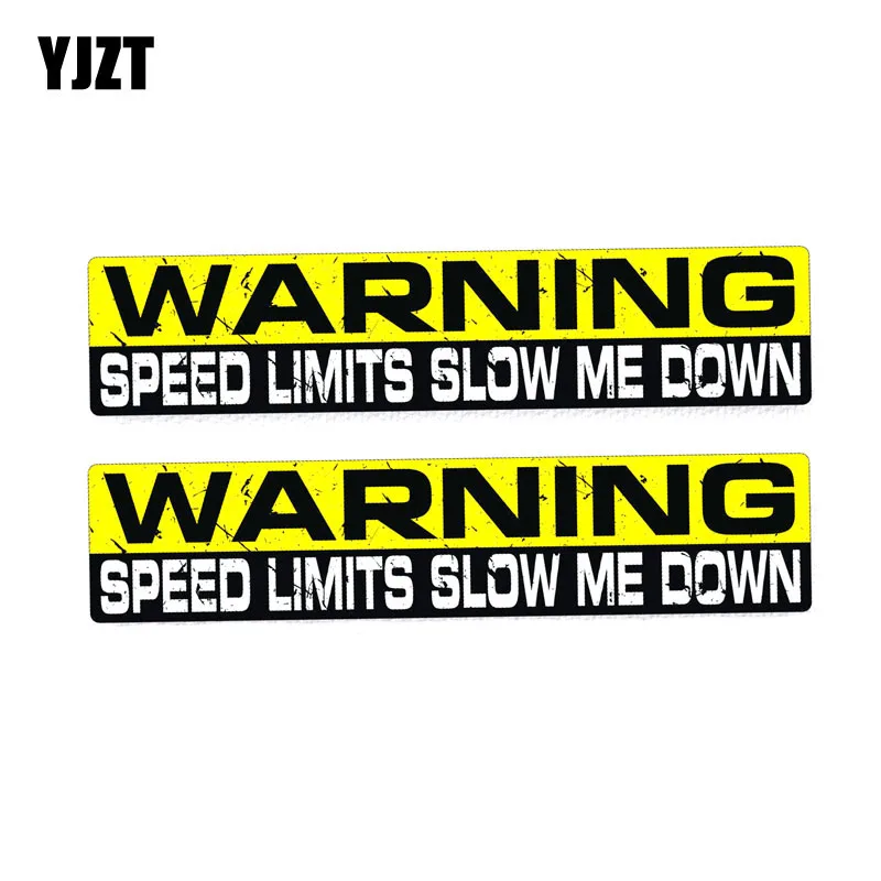 

Забавные предупреждающие наклейки YJZT, 2x15 см * 3,5 см, ограничение скорости, замедление, наклейка из ПВХ, автомобильная наклейка 12-0117
