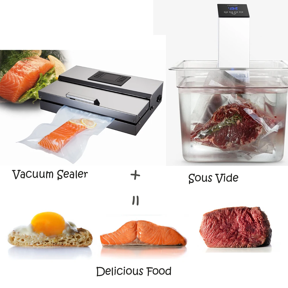 ITOP Вакуумная упаковочная машина + Immersion Sous Vide 2 шт./компл. пищевая и плита|food