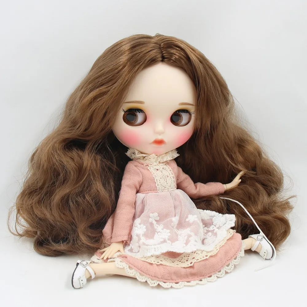 Ледяная кукла DBS Blyth 1/6 bjd белая кожа для суставов тела коричневые волосы матовое