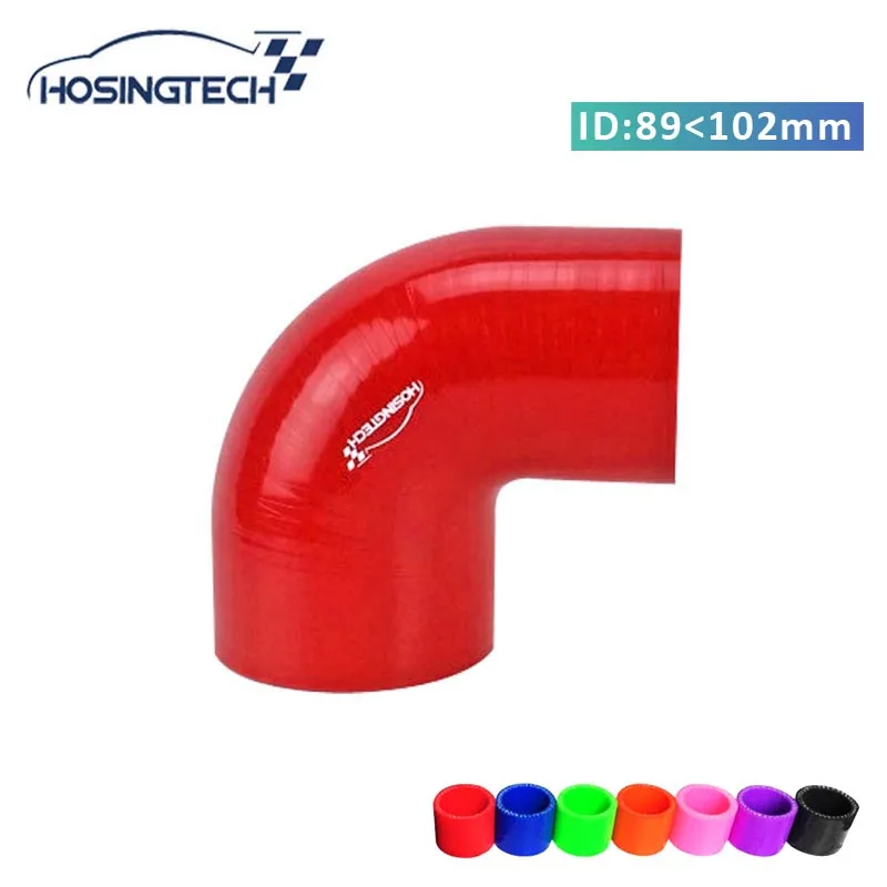 

HOSINGTECH- brand quality factory price 102mm to 89mm(4"-3.5") red 90degree silicone intercooler turbo hose