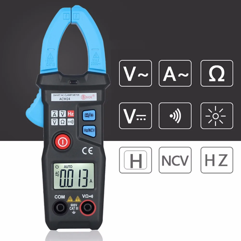 Цифровой мультиметр зажим BSIDE ACM24 профессиональный измеритель переменного тока