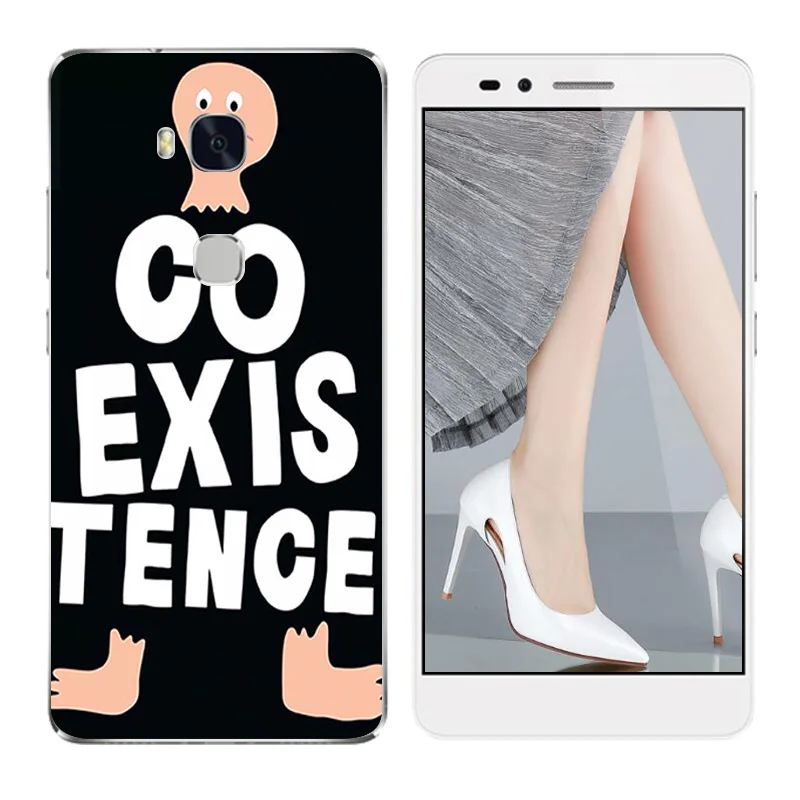 for Huawei Honor Play 5X / Black Letters Printing GR5 X5 KIW-TL00 KIW-TL00H Soft TPU Case |