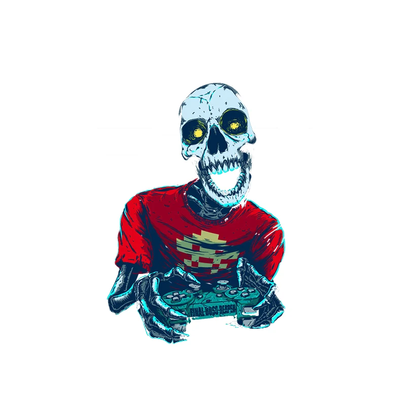 

Horrible Skull Iron on Heat Transfer Printing Patches Sticker Washable For T-shirts Clothing DIY Stickers Appliques 2019
