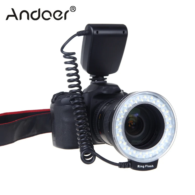 Кольцевой светильник Andoer для макросъемки светодиодный с 8 переходное кольцо Nikon