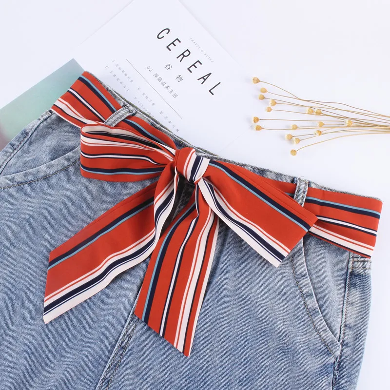 Дизайнерские тканевые ремни для женщин ленты в Корейском стиле с леопардовым