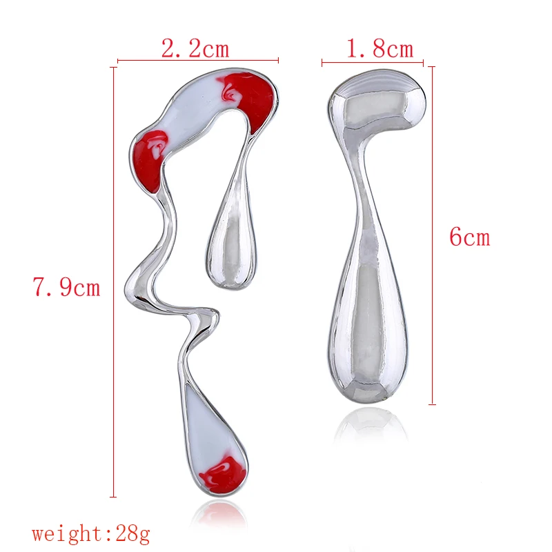 WNGMNGL корейский стиль асимметричные серьги Уникальный Золотой Серебряный цвет