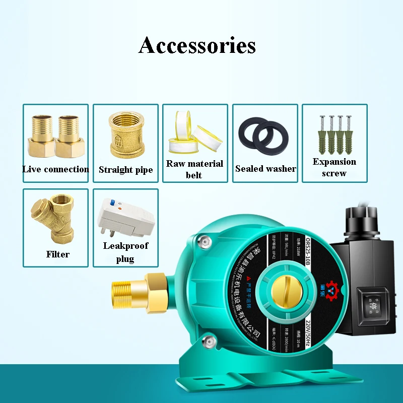 

220V Water Booster Pump Householder Automatic Silent Solar Water Heater Tap Water Pipe Pressure Pump ORS25-10G