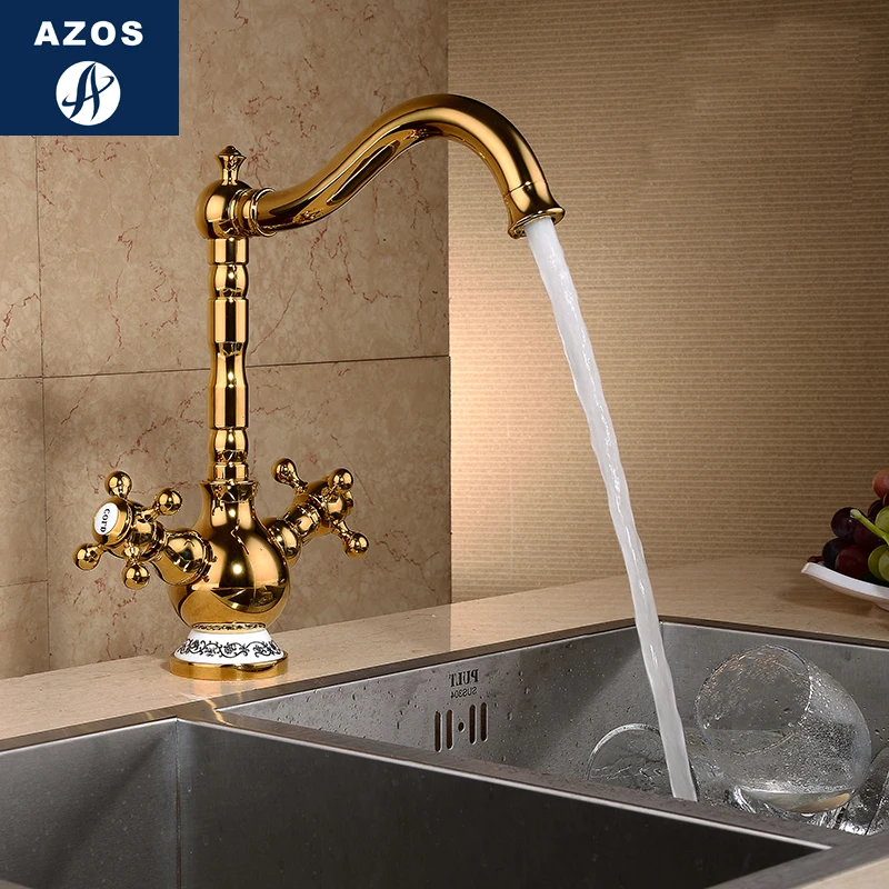 Azos Under Counter Basin Faucet Soft Brass Chrome Cold and Hot Switch Bathroom Bathing Shower Room Round MPDKF18 | Обустройство дома