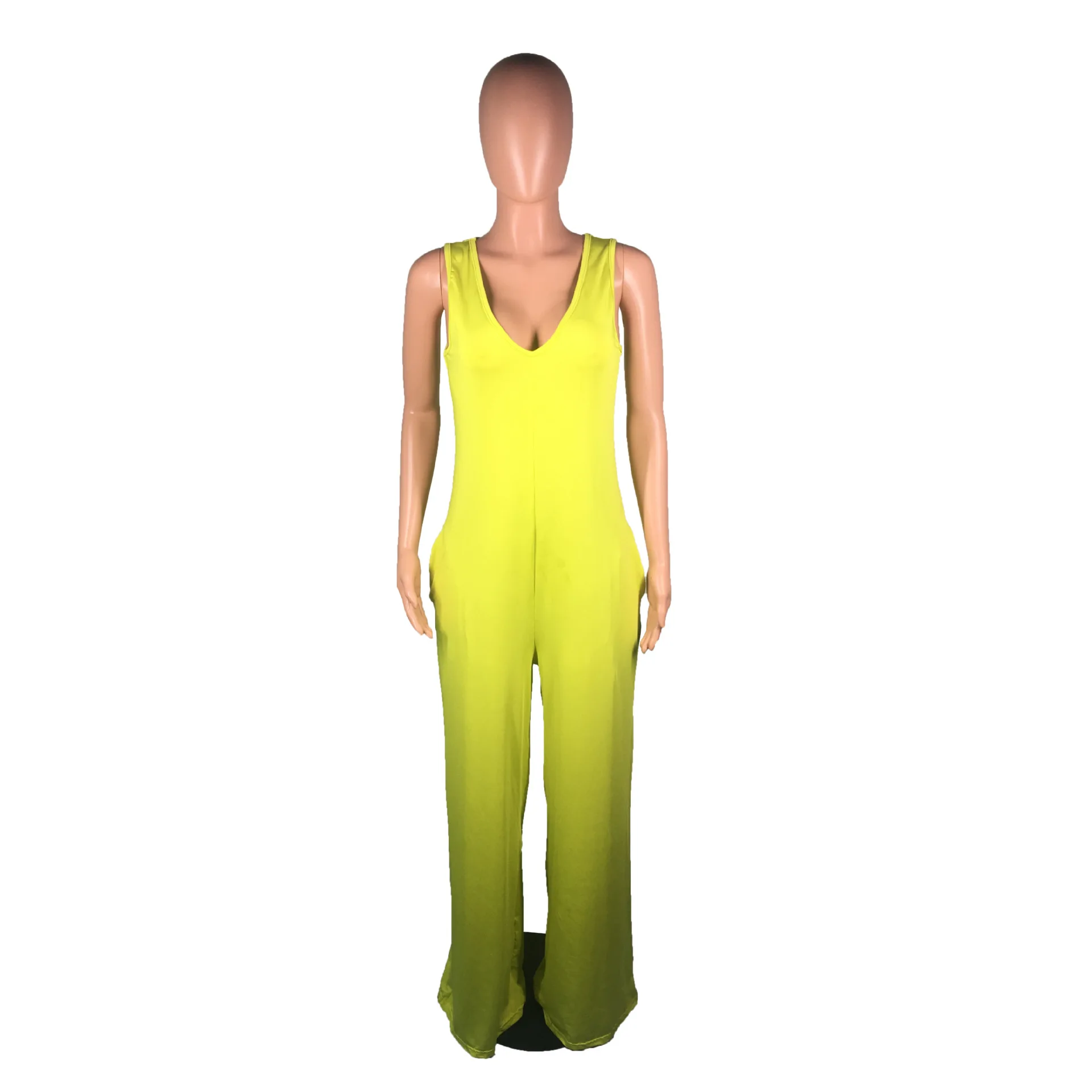 Повседневный Комбинезон из молочного шелка Свободный комбинезон в пол с