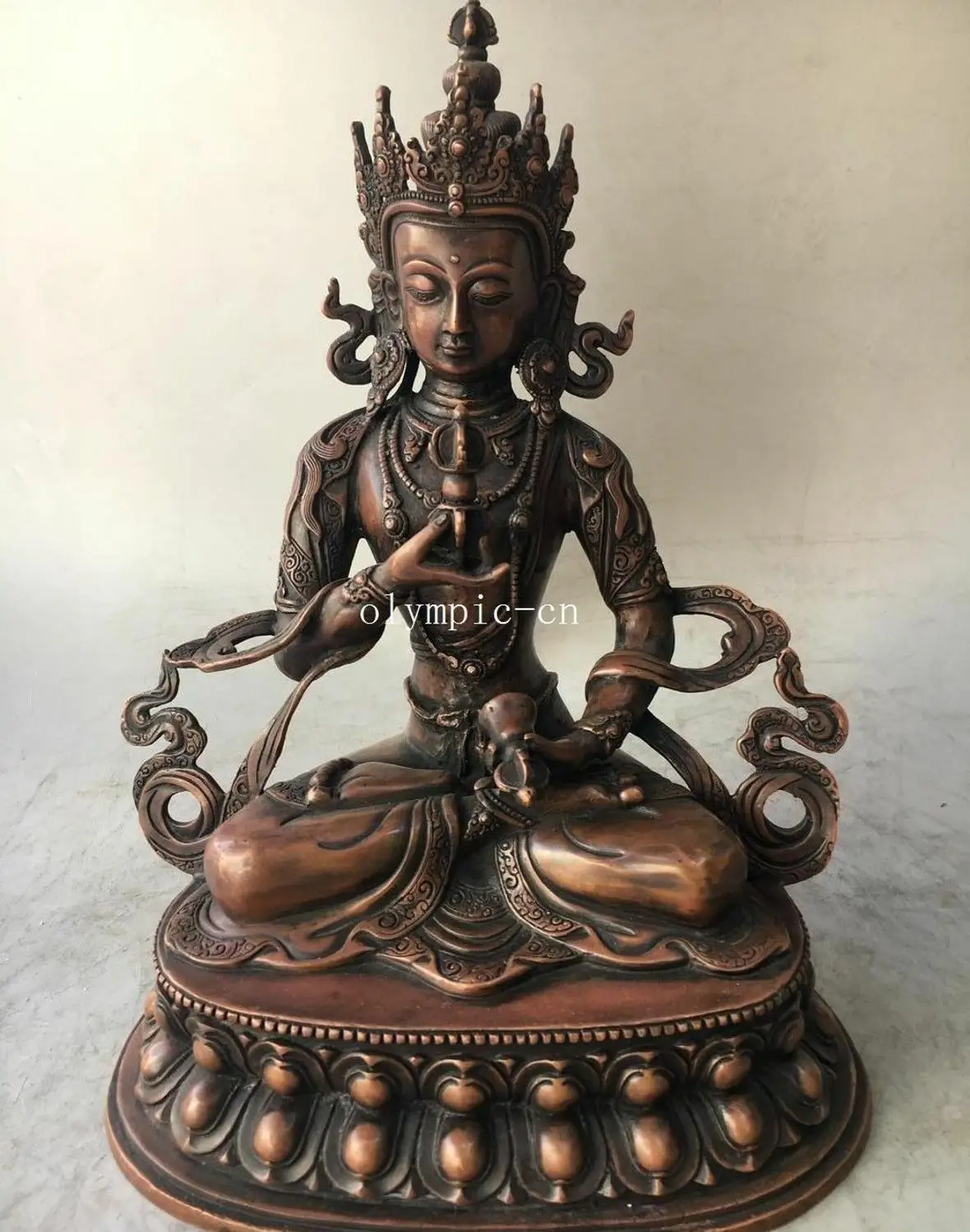 12 ''Красный медный резной Тибет эзотерический буддизм ваджраяна Будда