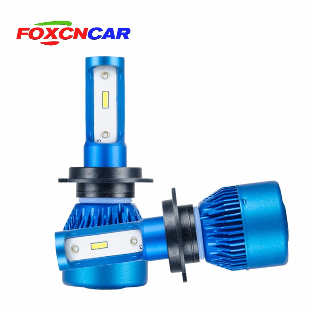 Foxcncar светодиодный H7 H4 лампы автомобиля Headl светильник H11 H1 72W фары для тумана 12V 24V