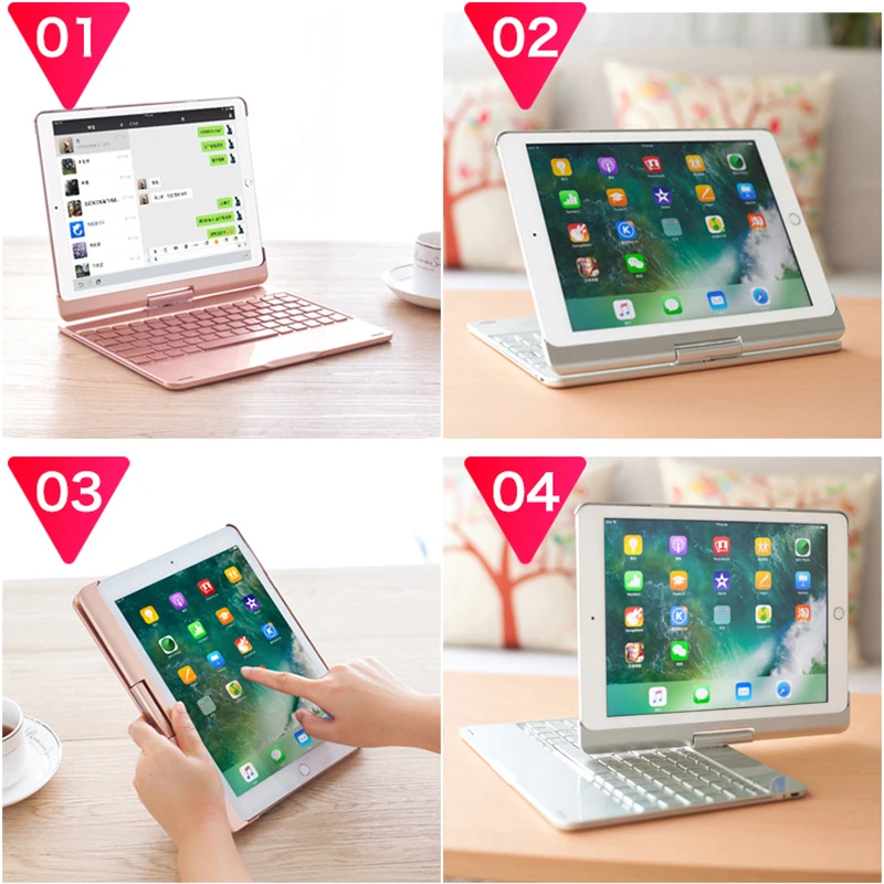 Smart Keyboard чехол Обложка для iPad Pro 10,5() с 7 цветов светодиодной подсветкой Беспроводной Bluetooth клавиатура чехол для iPad Pro Чехол 10,5