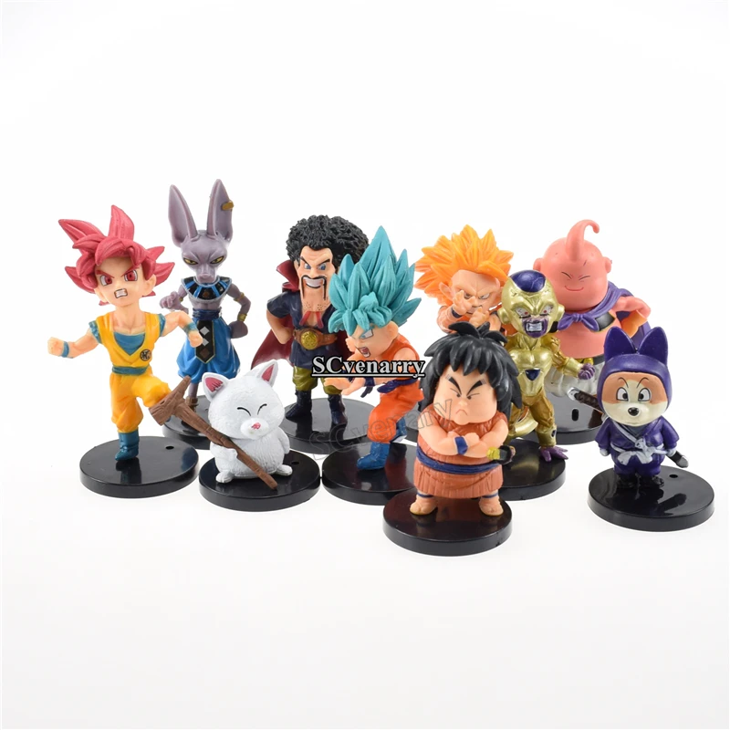 10 шт./компл. Dragon Ball Супер фигурка Saiyan Goku Буу сатана Dragonball ПВХ фигурку Игрушечные