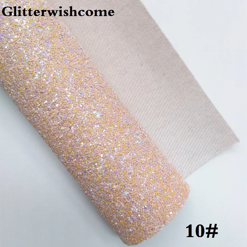 10 Glitterwishcome 21X29 см A4 размер винил для луков с эффектом блестящей кожи Ткань Винил для луков, GM231A - Цвет: 10